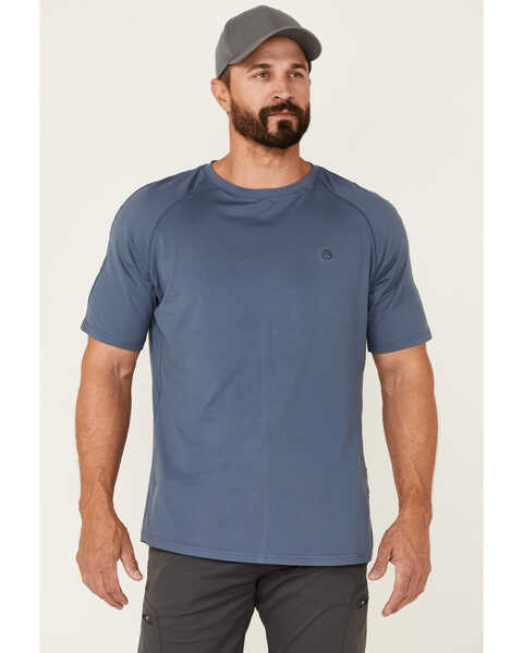 Image #1 - ATG by Wrangler Men's All-Terrain Vintage Indigo Performance Short Sleeve T-Shirt , Blue, hi-res