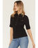 Image #2 - Idyllwind Women's Cora Knit Polo Shirt, Black, hi-res