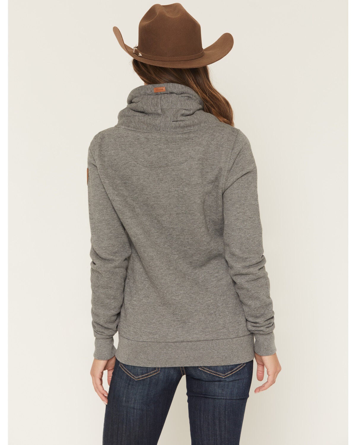 Image #4 - Wanakome Women's Asymmetrical Zip-Up Hoodie Jacket, Grey, hi-res