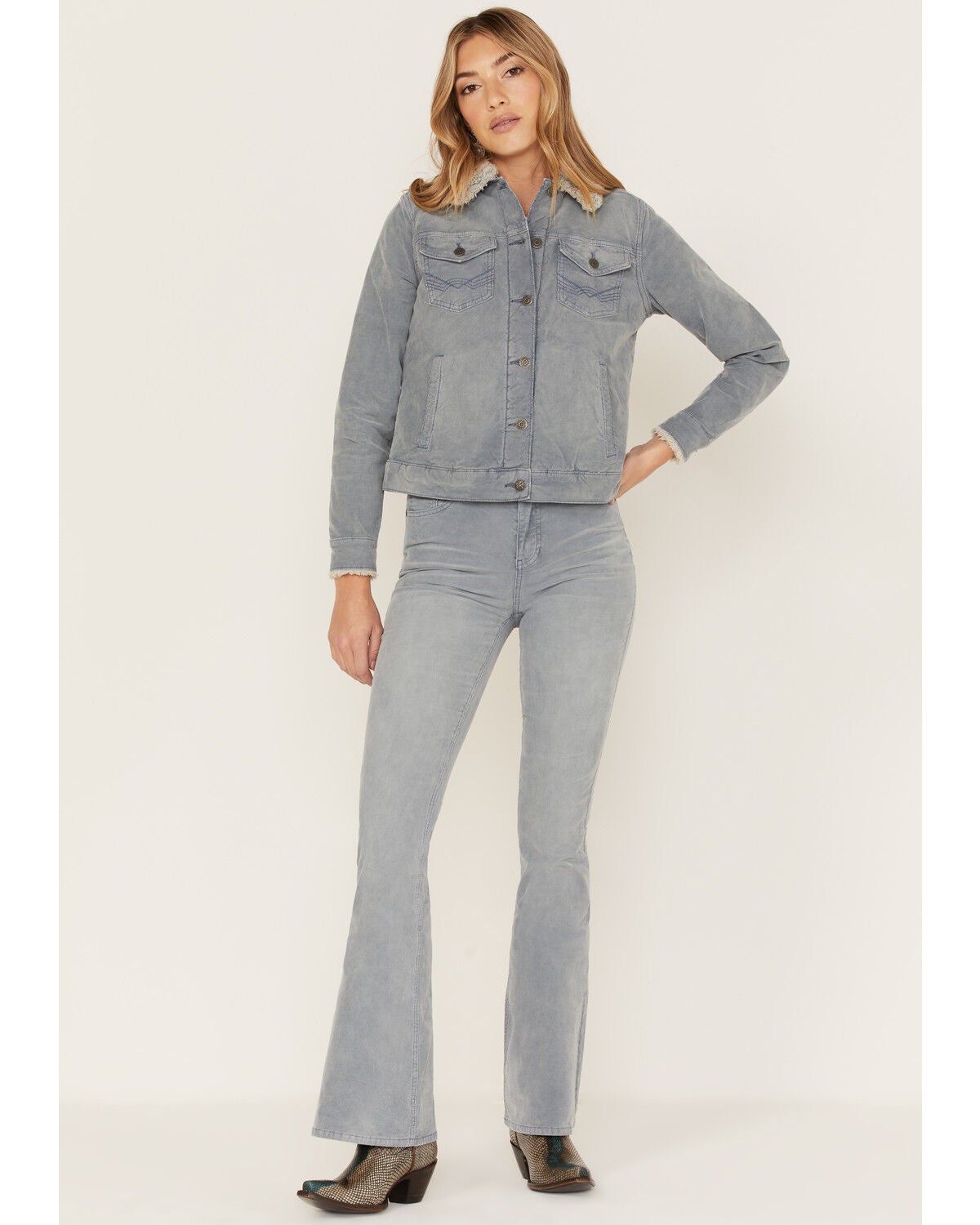 Idyllwind Women's High Risin' Corduroy Flare Jeans, Dark Blue, hi-res