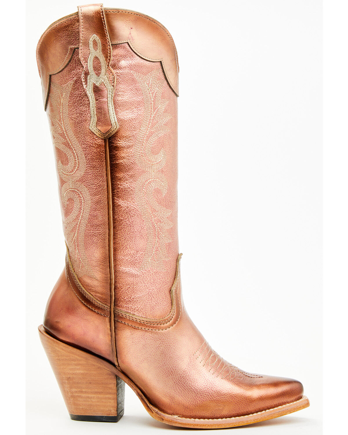 Image #2 - Corral Women's Metallic Tall Western Boots - Snip Toe, Rose Gold, hi-res