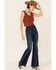 Image #2 - Eyeshadow Women's Ribbed Button Down Crop Tank Top, , hi-res