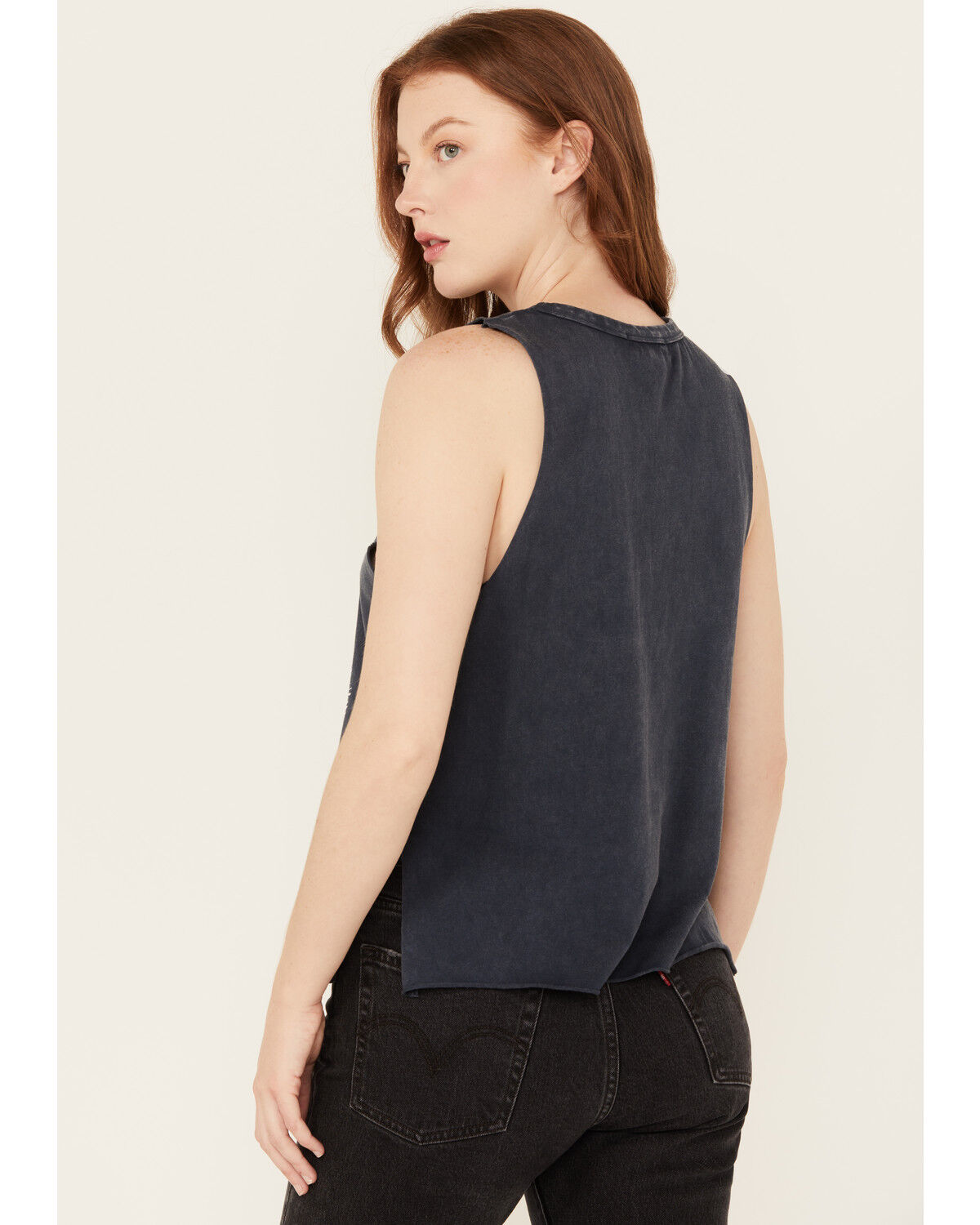 Image #4 - Rock & Roll Denim Women's Shoot for the Stars Sleeveless Tank, Navy, hi-res
