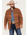 Pendleton Men's Striped Sherpa-Lined Snap Western Shirt Jacket , Brown, hi-res