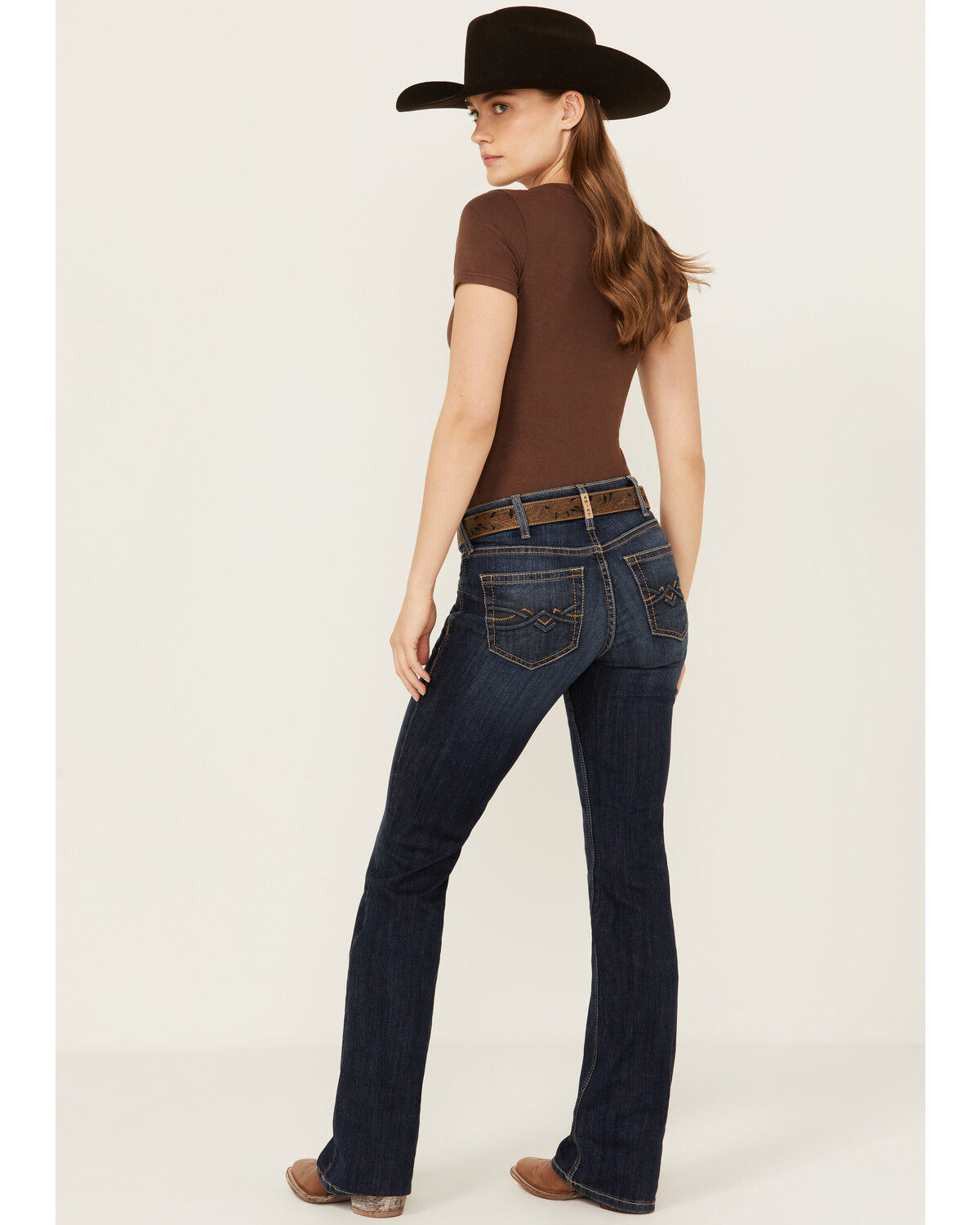 Image #1 - Ariat Women's Desiree Dark Wash Perfect Rise Bootcut Stretch Denim Jeans, Dark Wash, hi-res