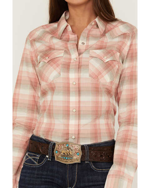 Image #2 - Wrangler Women's Plaid Print Long Sleeve Western Shirt, , hi-res
