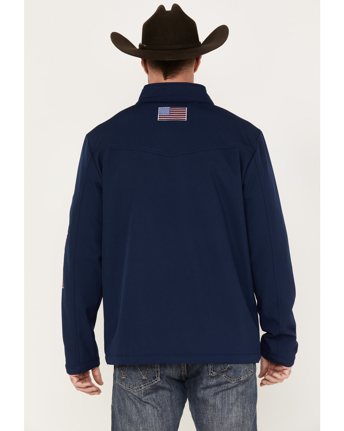 Image #4 - RANK 45® Men's Arlington Embroidered Softshell Jacket, Navy, hi-res