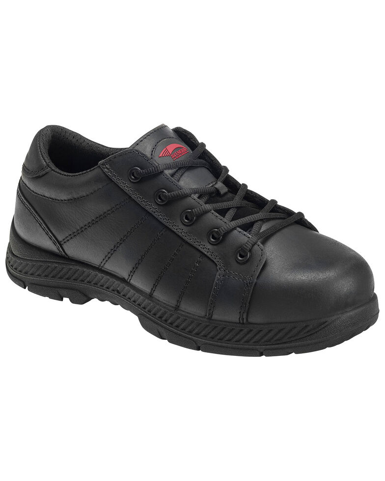 Avenger Men's Slip Resistant Oxford Work Shoes - Steel Toe, Black, hi-res