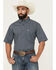Image #1 - Ariat Men's Clark Geo Print Short Sleeve Button-Down Western Shirt, Navy, hi-res