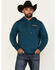 Image #2 - RANK 45® Men's Lasso Southwestern Print Graphic Hooded Sweatshirt, Dark Teal, hi-res