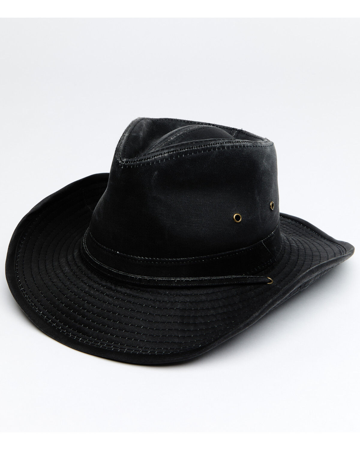 Image #1 - Hawx Men's Outback Weathered Cotton Sun Work Hat, Black, hi-res