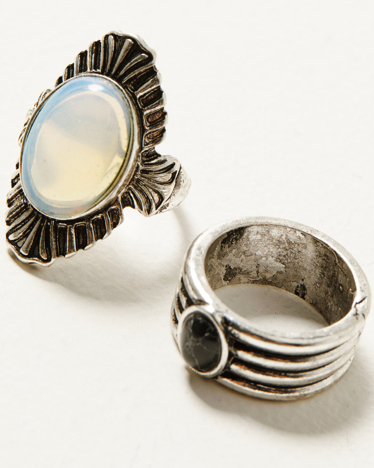 Image #2 - Shyanne Women's Moonstone Ring Set - 4 Piece, Silver, hi-res