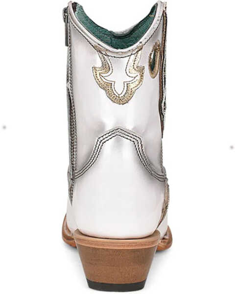 Image #4 - Corral Women's Patent Leather Inlay & Embroidery Western Booties - Pointed Toe , White, hi-res