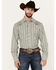 Image #1 - Roper Men's Plaid Print Embroidered Long Sleeve Pearl Snap Western Shirt, Teal, hi-res