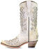 Corral Girls' White Glitter Inlay Boots - Snip Toe, White, hi-res