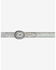 Image #2 - Roper Women's Floral Embossed Metallic Leather Belt, Silver, hi-res