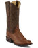 Tony Lama Men's Patron Saddle Exotic Smooth Western Boots - Round Toe, Cognac, hi-res