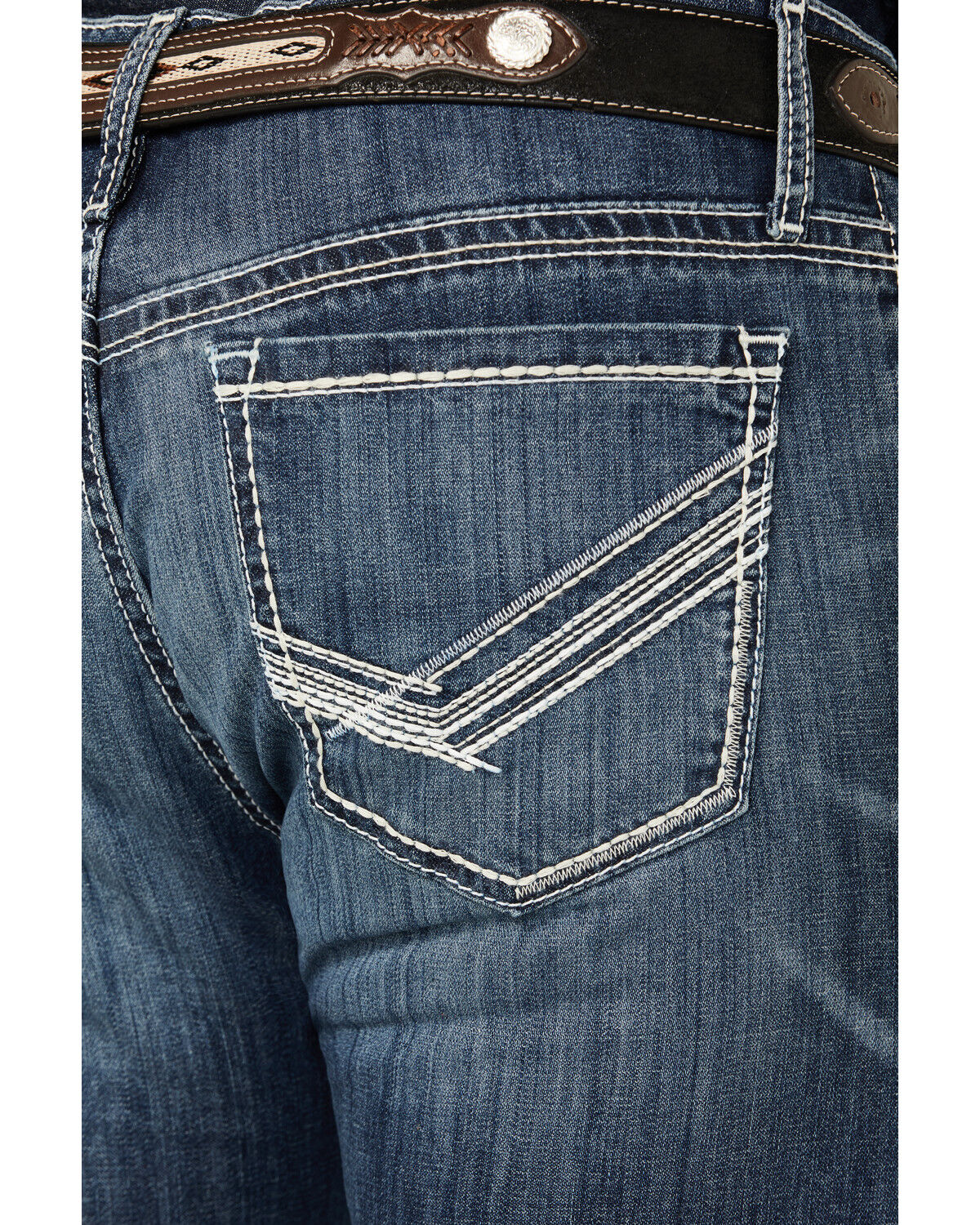 Image #4 - Cinch Men's Ian Medium Stonewash Slim Bootcut Performance Stretch Denim Jeans, Indigo, hi-res