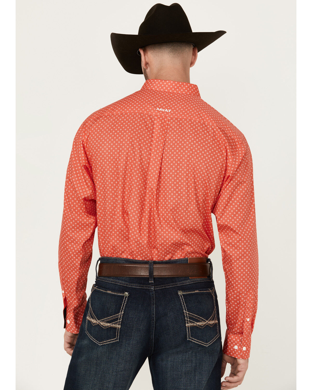 Image #4 - Ariat Men's Wilkie Geo Print Long Sleeve Button-Down Western Shirt - Tall, Red, hi-res