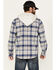 Image #4 - Howitzer Men's Argonne Plaid Print Long Sleeve Button-Down Hooded Flannel, Grey, hi-res