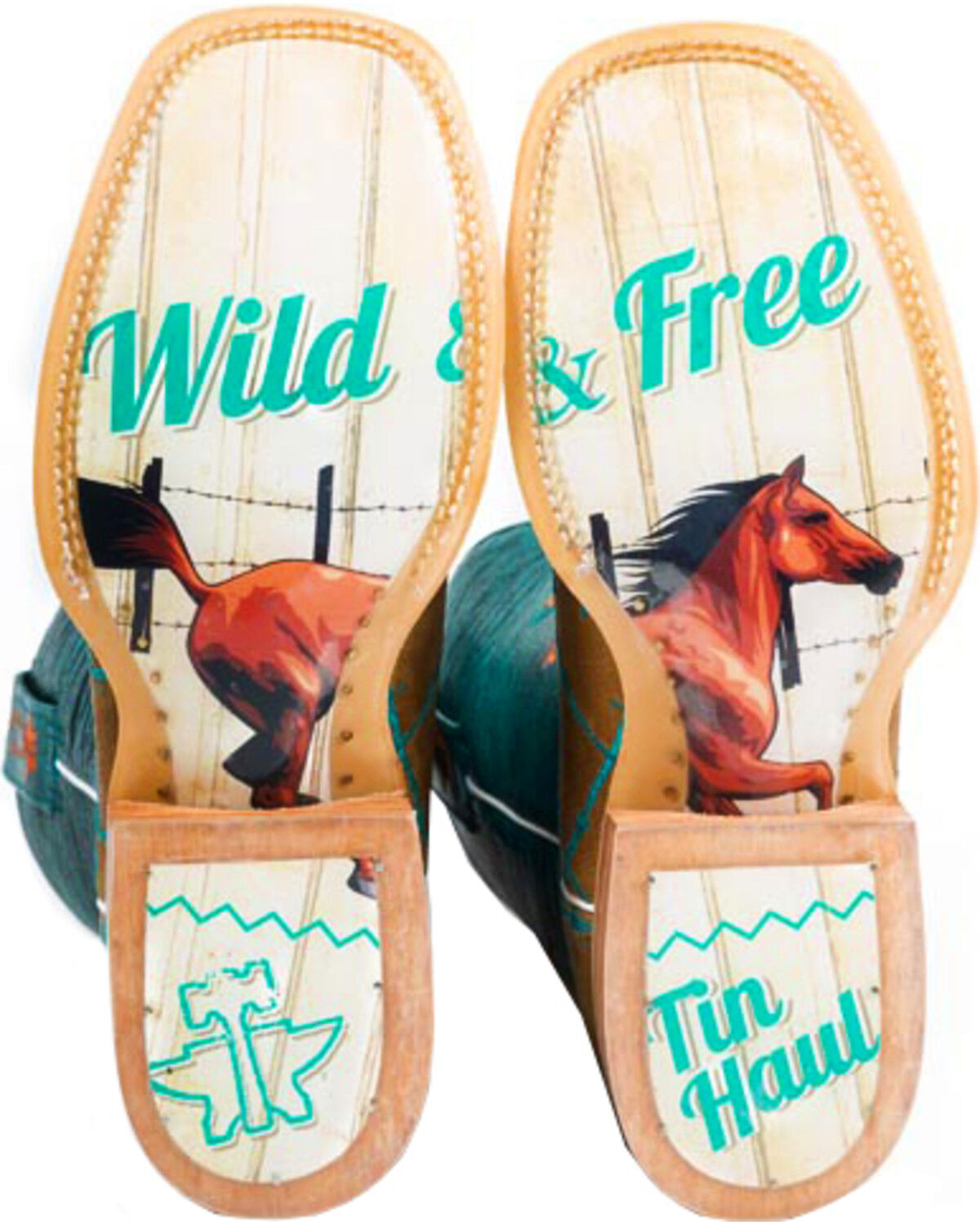 Image #2 - Tin Haul Women's Wild and Free Western Boots - Broad Square Toe, Tan, hi-res