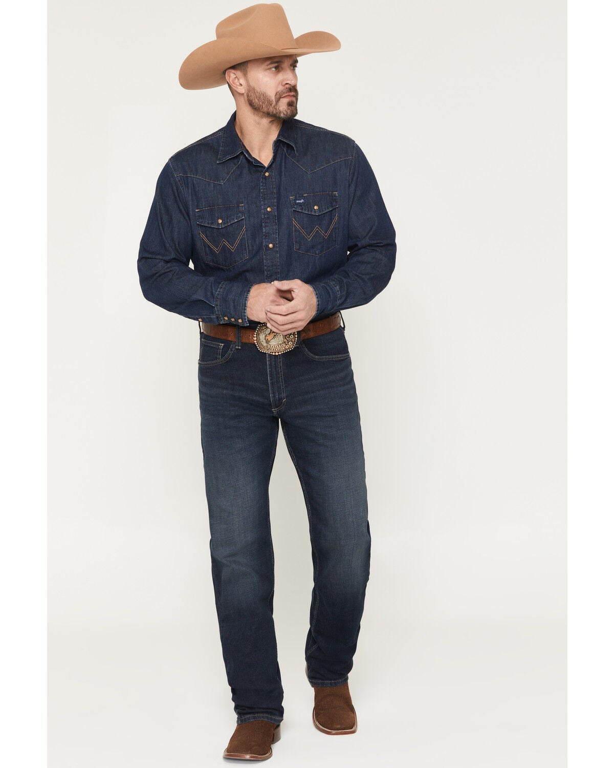 Image #1 - Wrangler 20X Men's 33MWX Emsley Dark Wash Extreme Relaxed Straight Stretch Denim Jeans, Dark Wash, hi-res