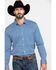 Scully Signature Soft Series Men's Geo Print Long Sleeve Western Shirt , Blue, hi-res
