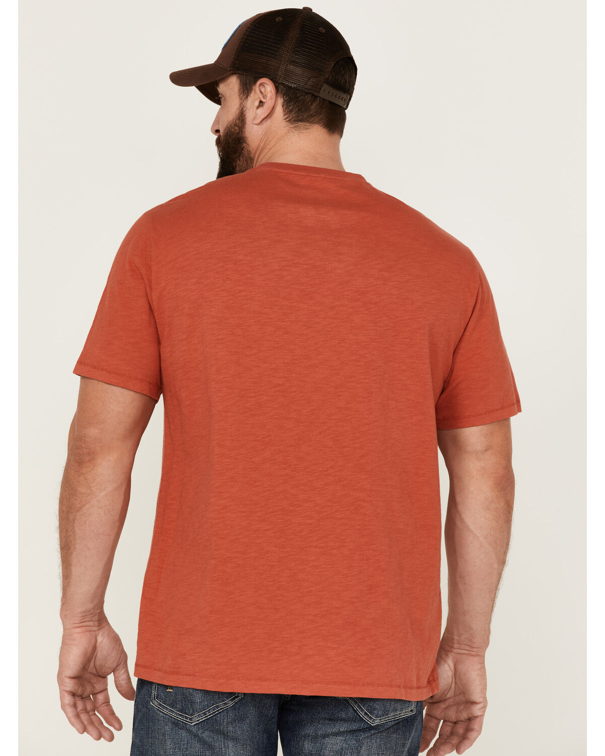 Image #4 - Brothers and Sons Men's Mercantile Light Red Weathered Slub Graphic Short Sleeve T-Shirt, Orange, hi-res