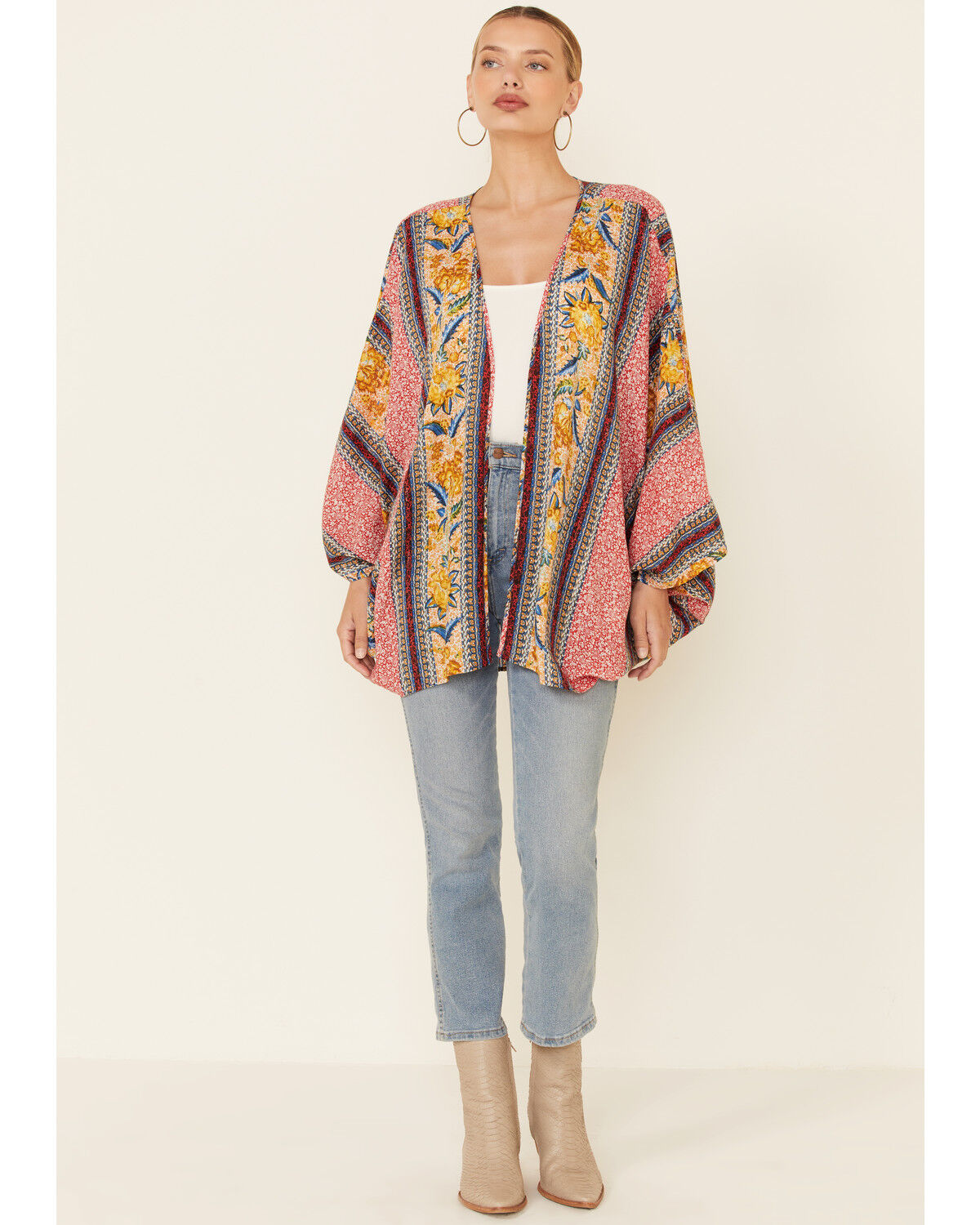 Image #4 - Band of the Free Women's Multi Print Grace Kimono, Multi, hi-res
