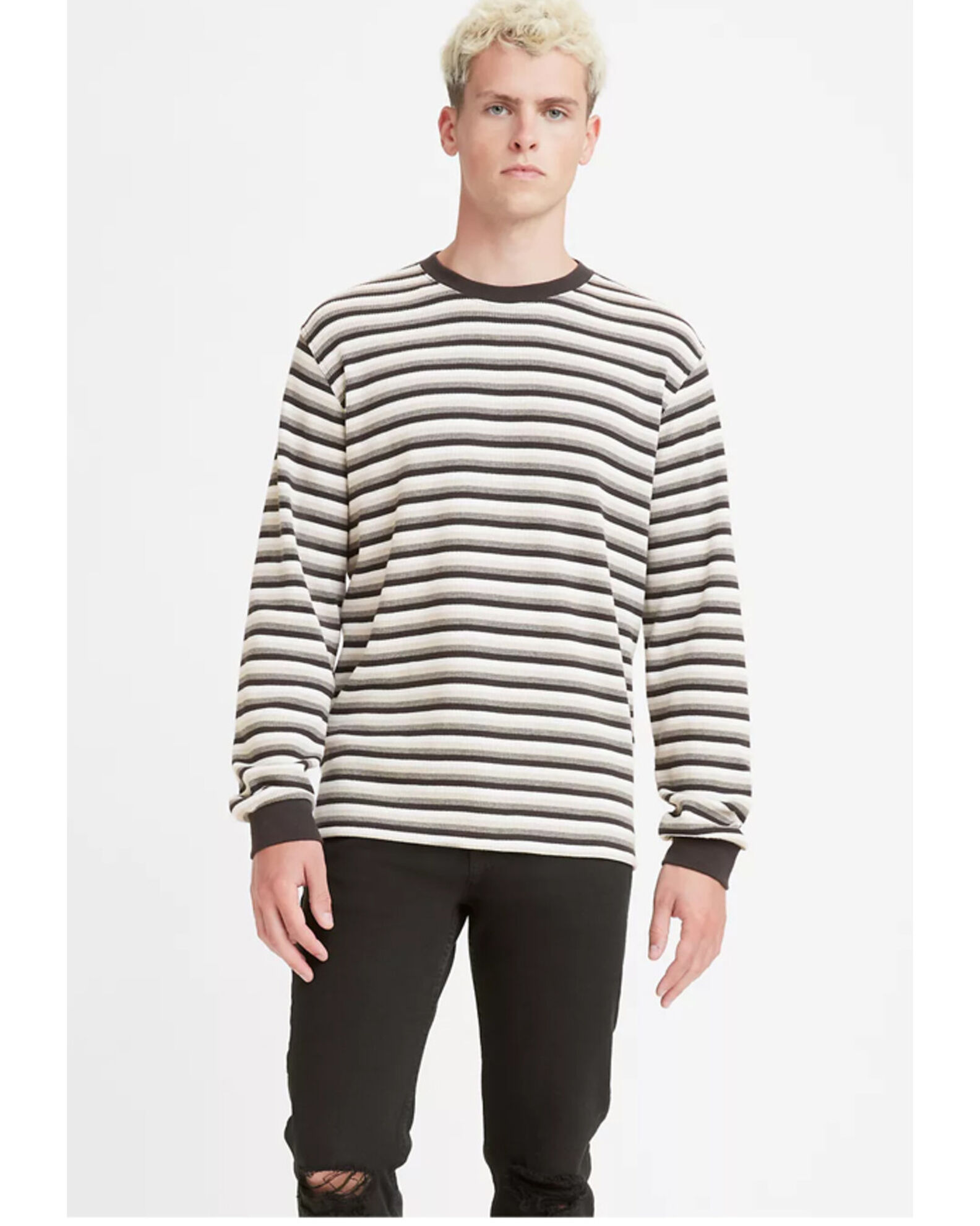 Levi's Men's Black Striped Long Sleeve Relaxed Thernal T-Shirt - Country  Outfitter