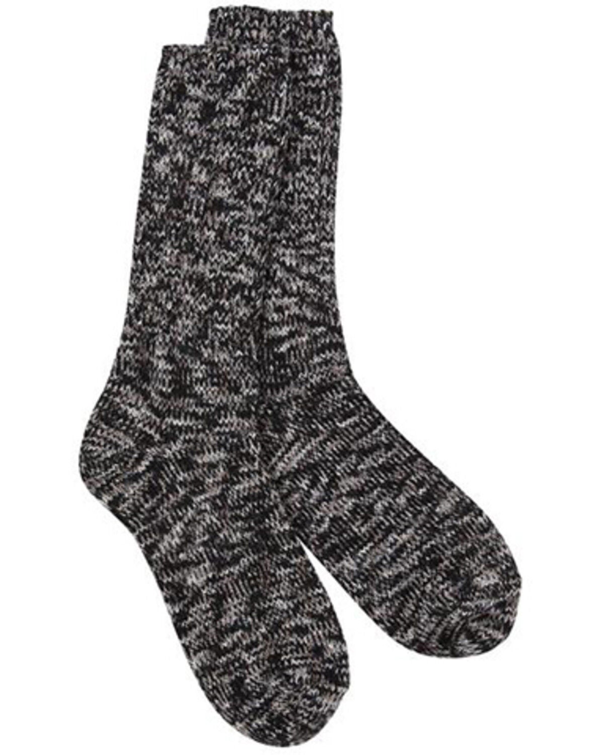 World's Softest Women's Weekend Ragg Crew Socks, Black, hi-res