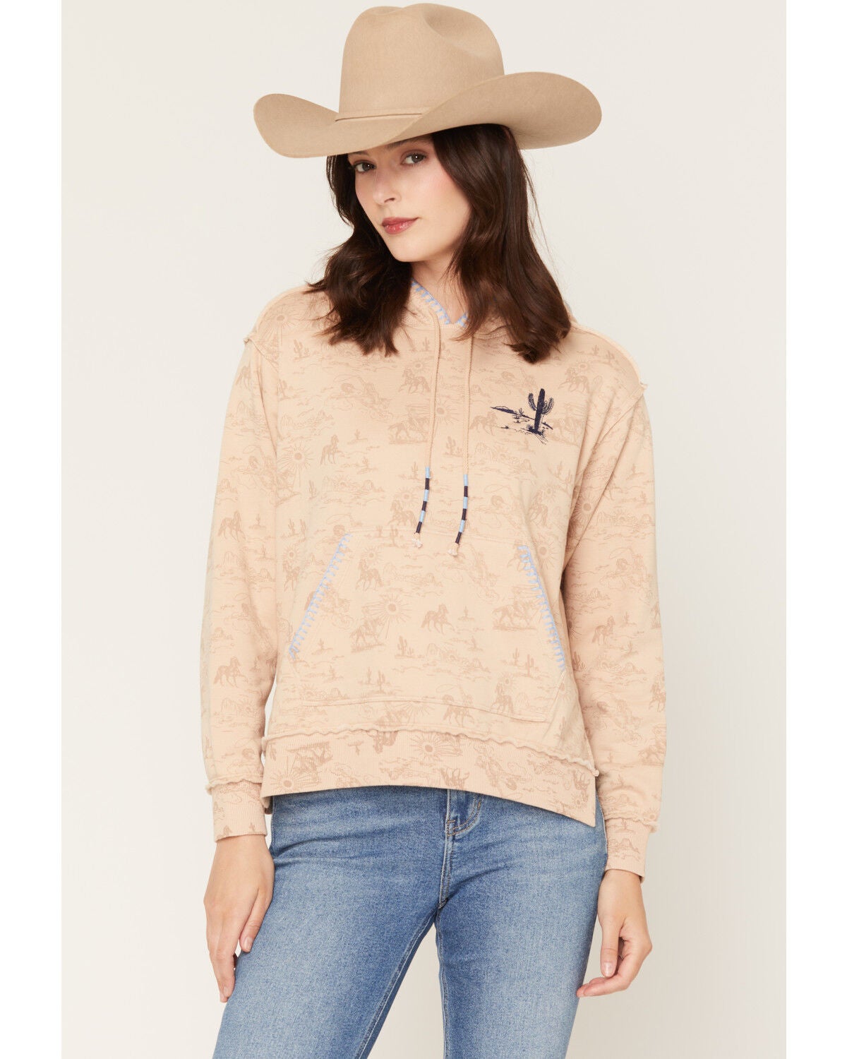 Idyllwind Women's I Run This Rodeo Hoodie, Khaki, hi-res
