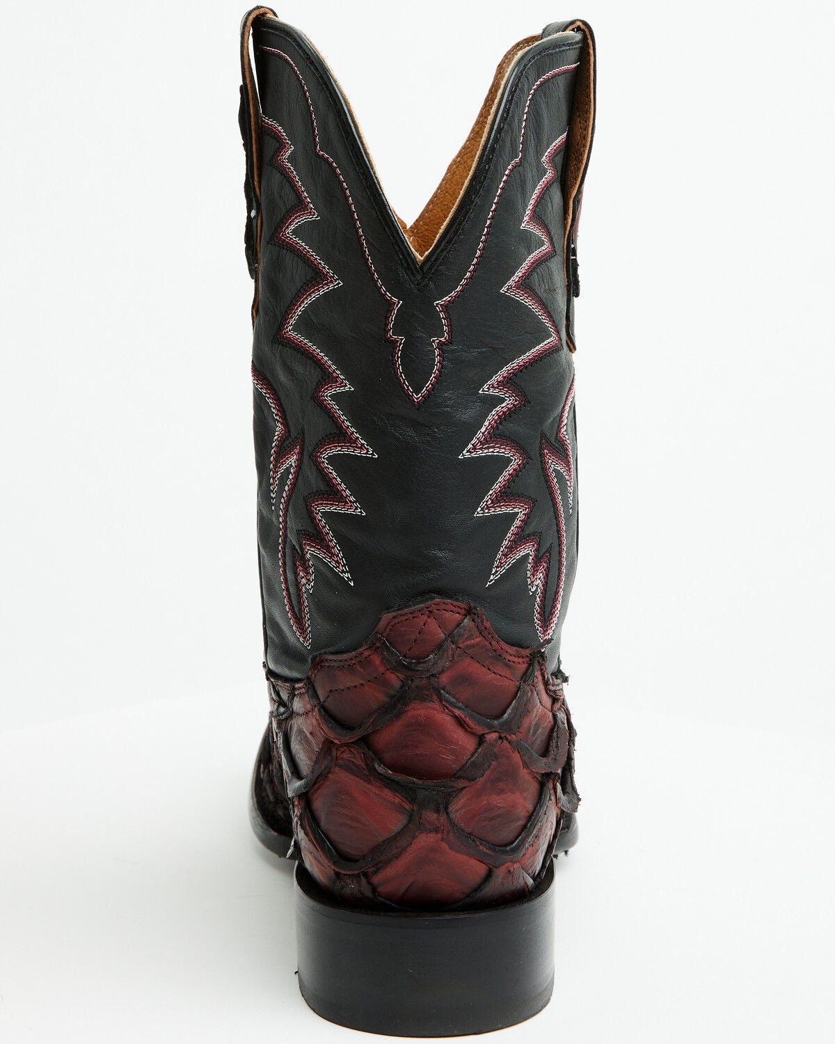 Image #5 - Cody James Men's Exotic Pirarucu Western Boots - Broad Square Toe, Black Cherry, hi-res