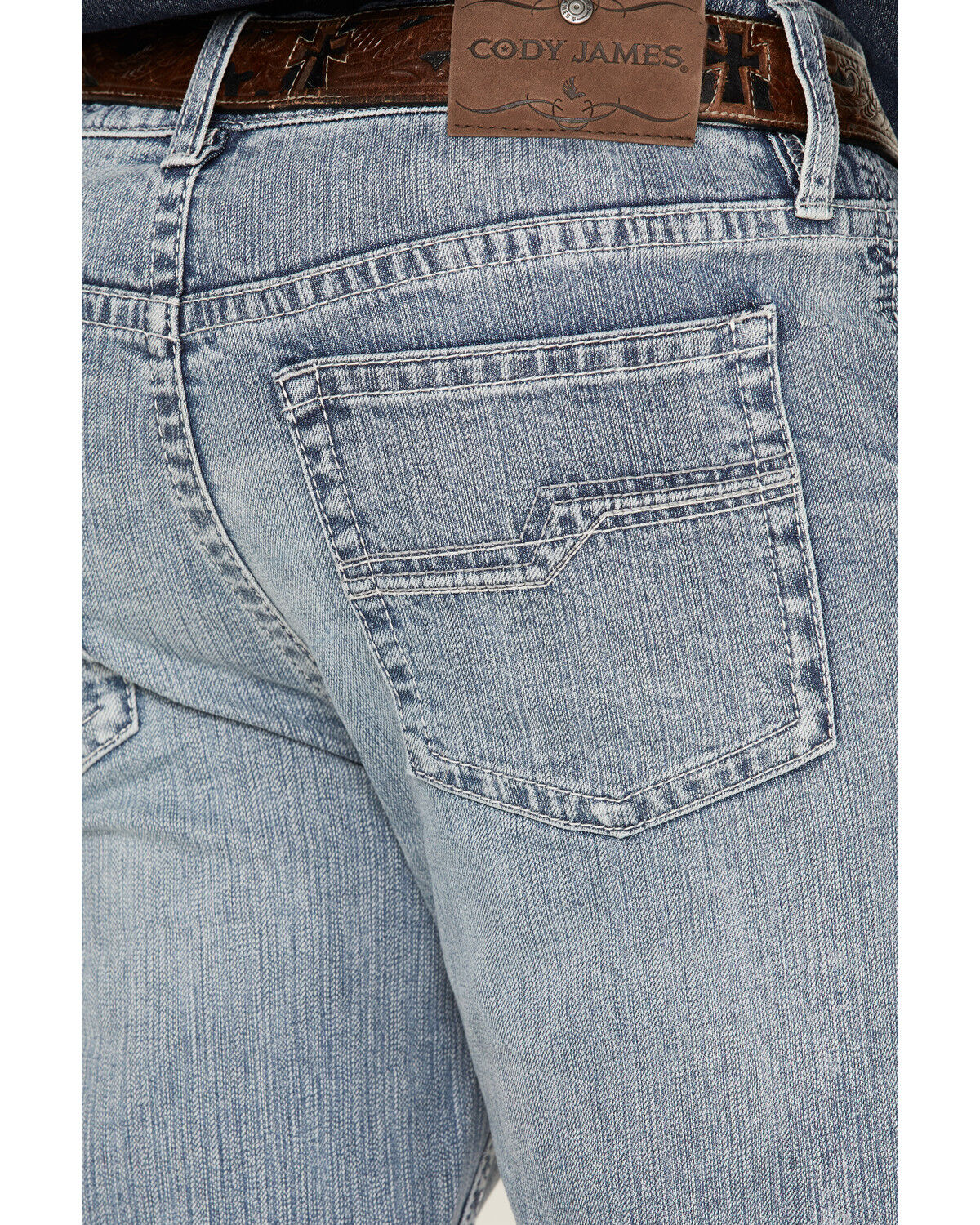 Image #4 - Cody James Men's Walker Light Wash Slim Straight Stretch Jeans, Light Medium Wash, hi-res
