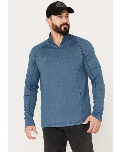 Brothers and Sons Men's Base Layer Quarter Zip Shirt, Teal, hi-res