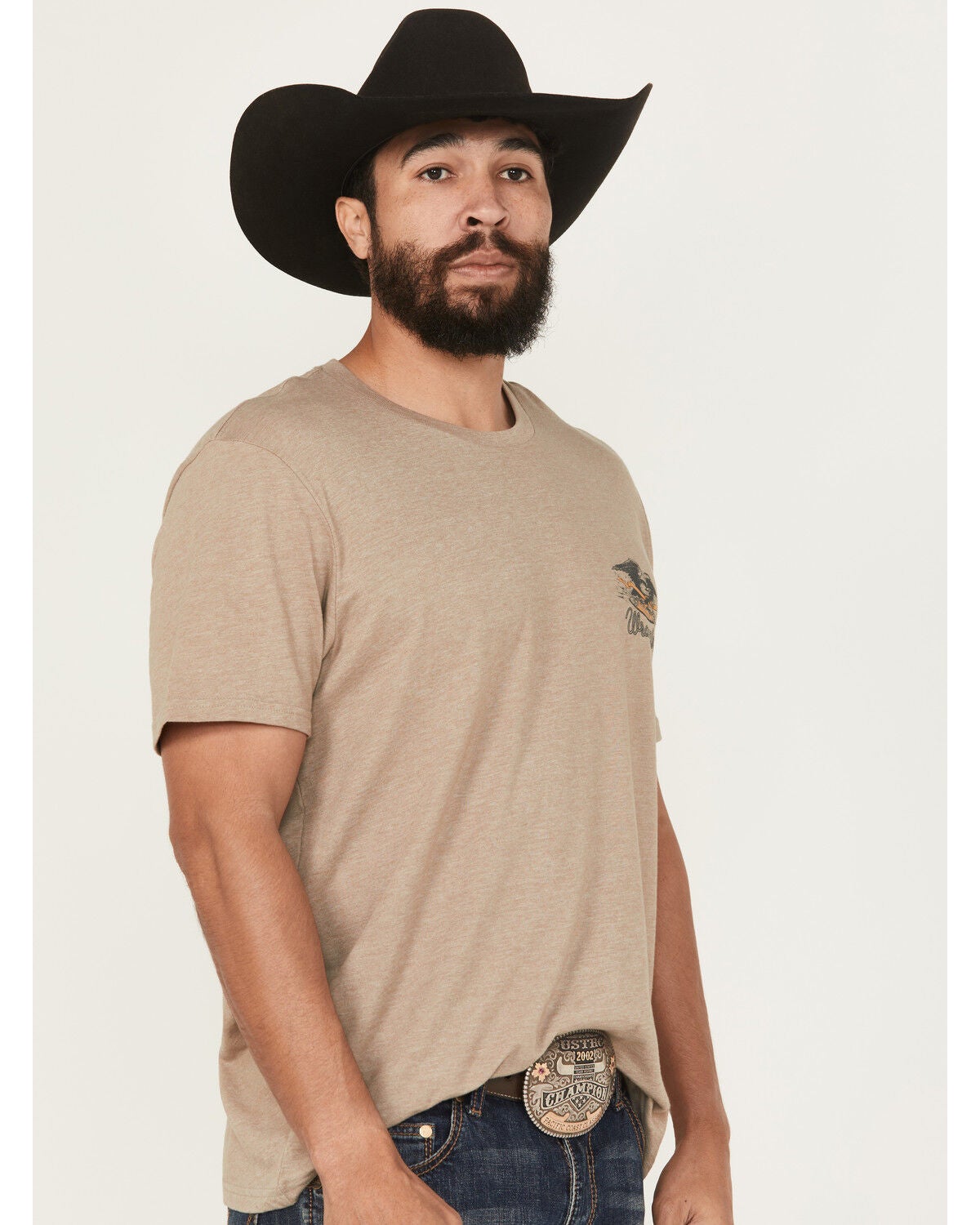 Image #4 - Wrangler Men's Logo Short Sleeve Graphic T-Shirt, Sand, hi-res