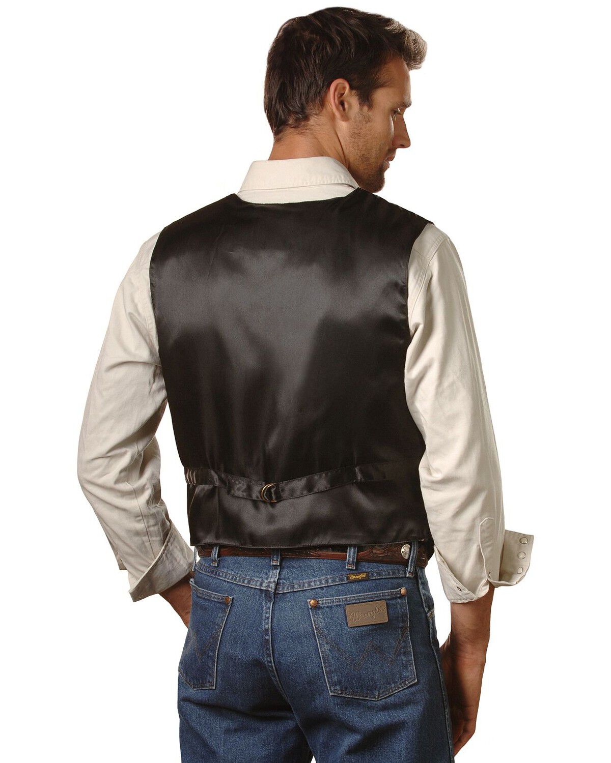 Image #2 - Scully Men's Suede Leather Vest, Espresso, hi-res