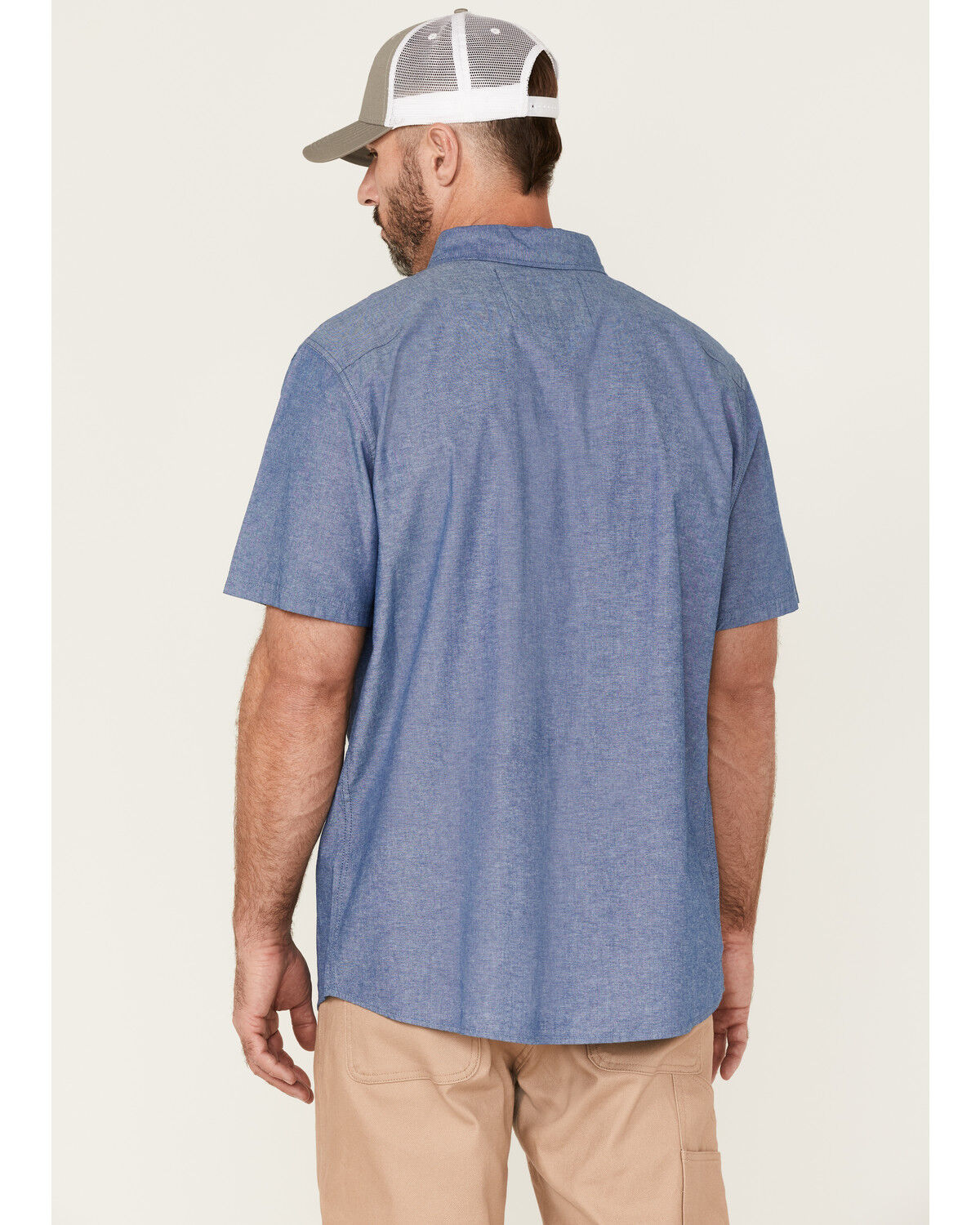 Image #4 - Hawx Men's Short Sleeve Button-Down Work Shirt, Royal Blue, hi-res