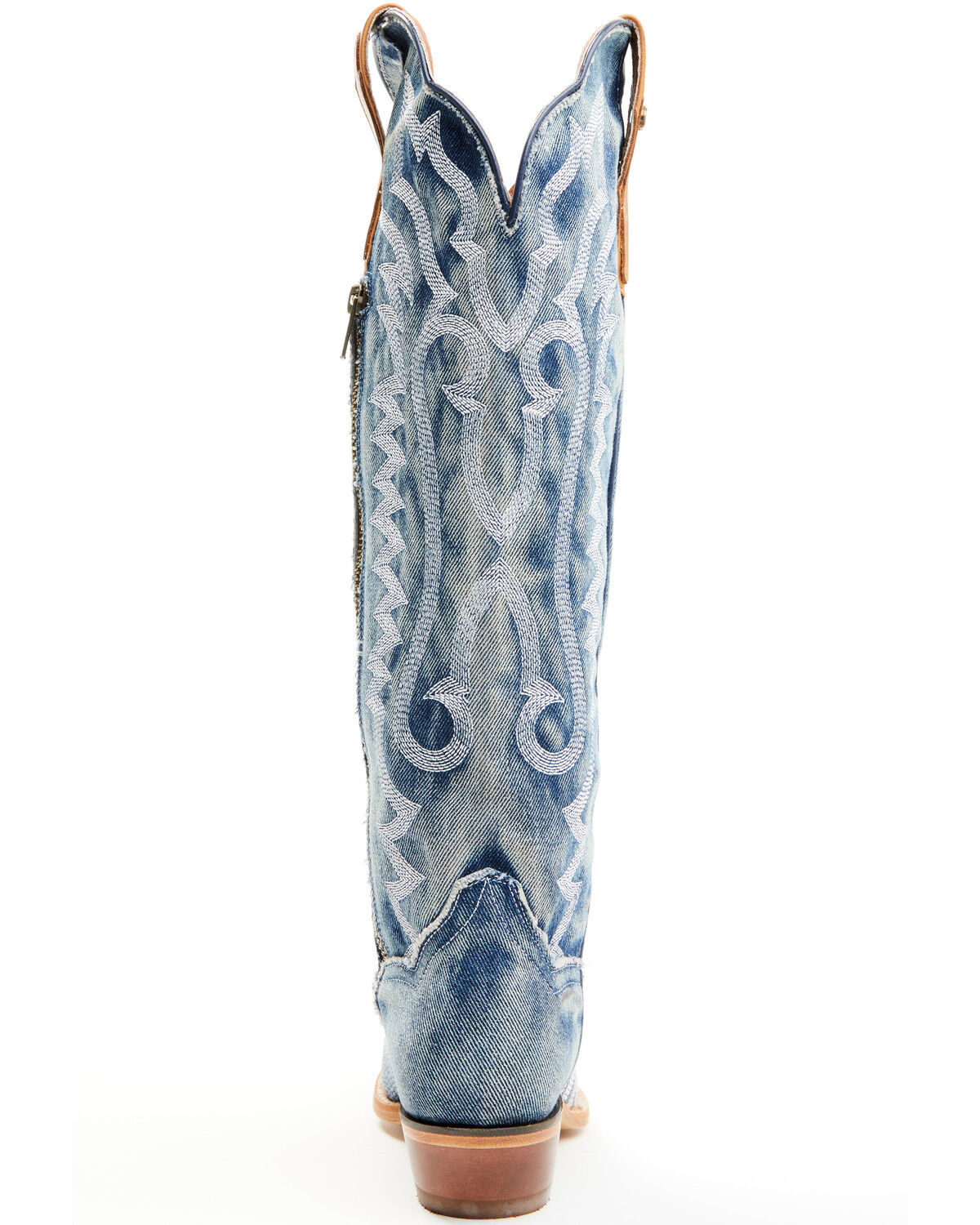 Image #5 - Dan Post Women's Denim Darlin' Tall Western Boots - Snip Toe, Blue, hi-res