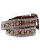 Shyanne Women's Rhinestone Print Belt, Brown, hi-res