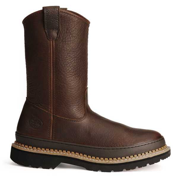 Image #2 - Georgia Boot Men's Giant Pull On Work Boots - Steel Toe, Brown, hi-res