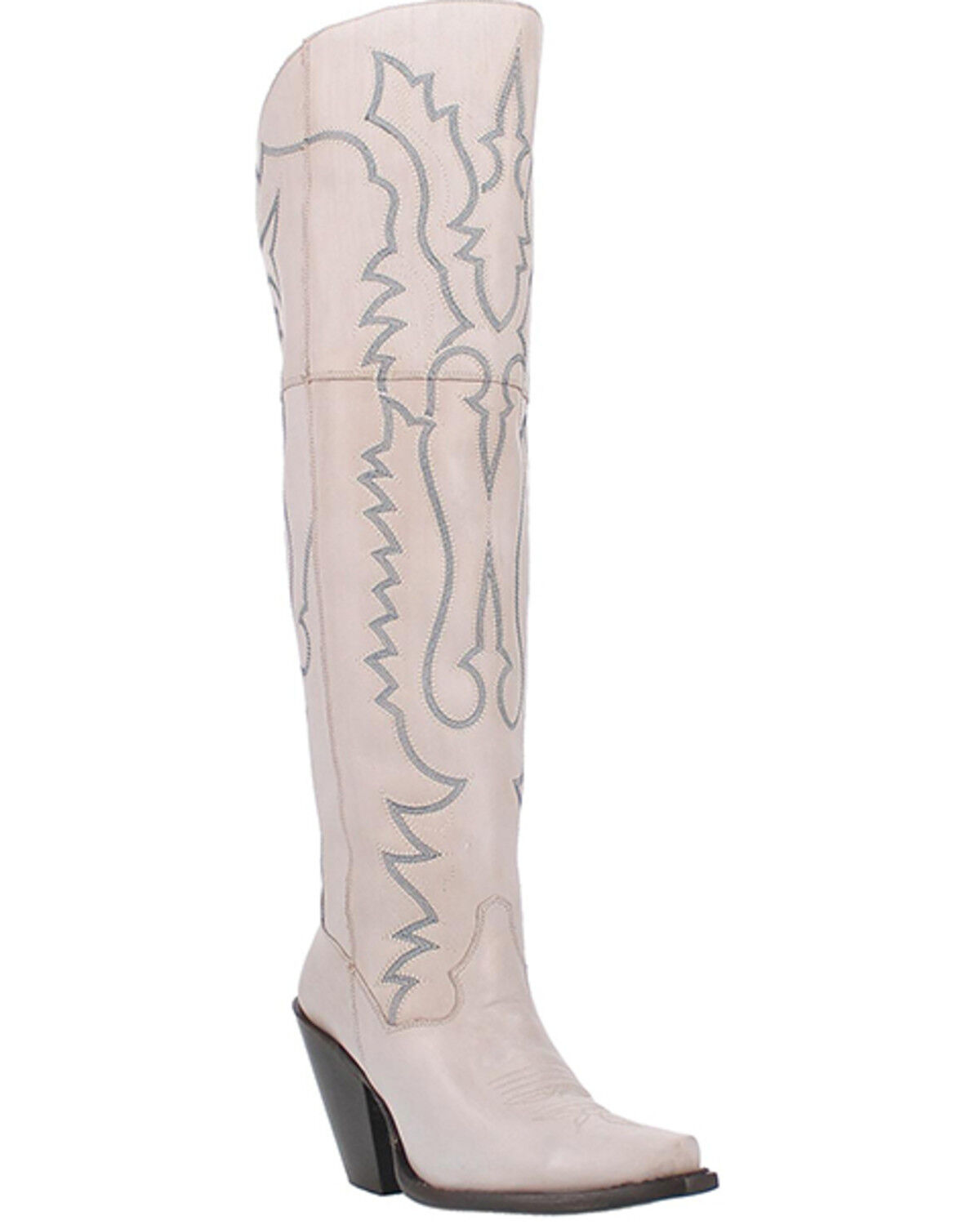 Image #1 - Dan Post Women's Loverfly Tall Western Boots - Snip Toe, White, hi-res