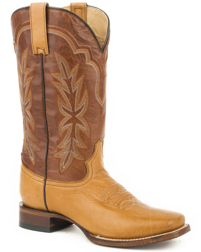 Stetson Women's Tan Jessica Western Boots - Wide Square Toe , Brown, hi-res