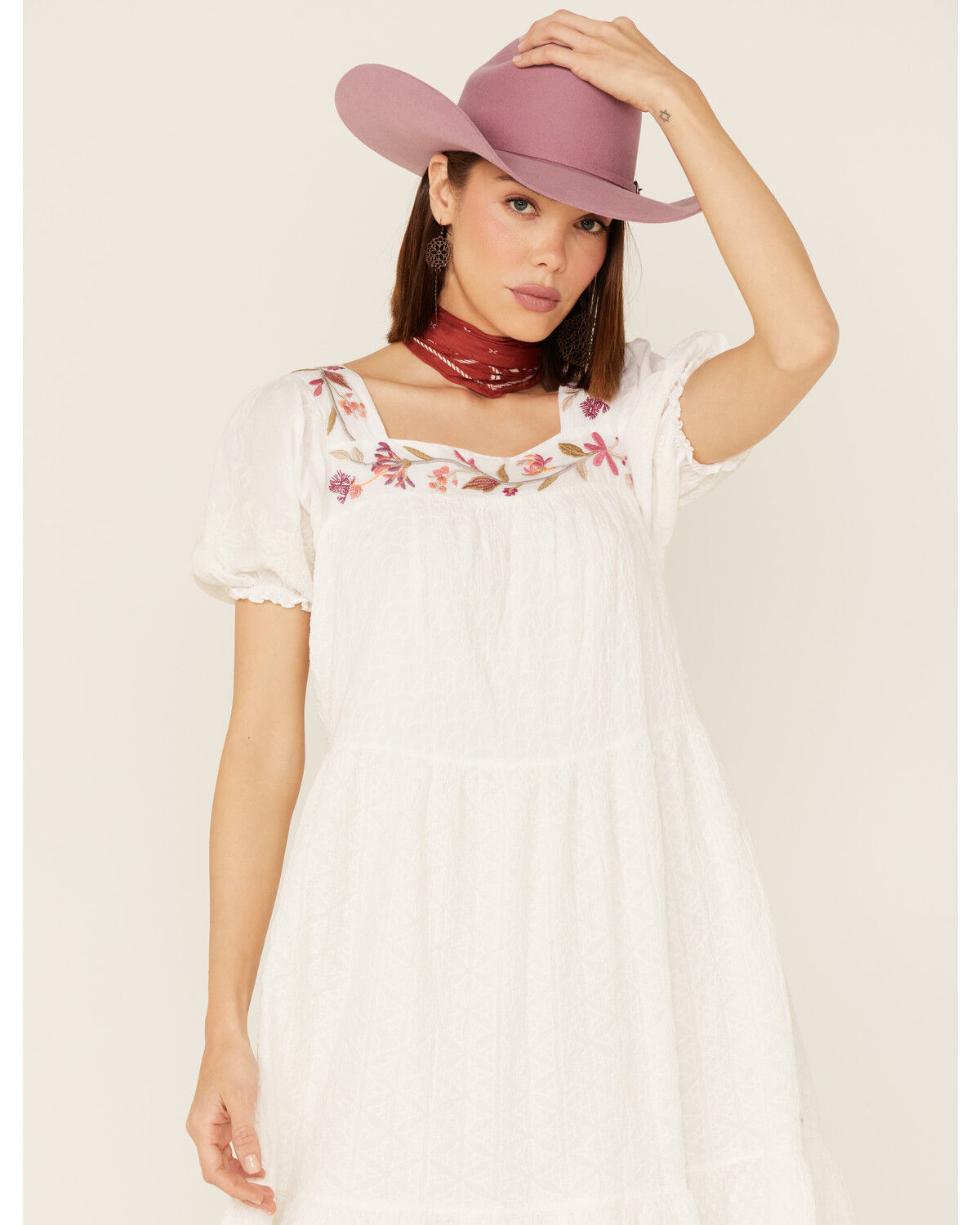 Image #2 - Johnny Was Women's Viviana Embroidered Midi Dress, White, hi-res