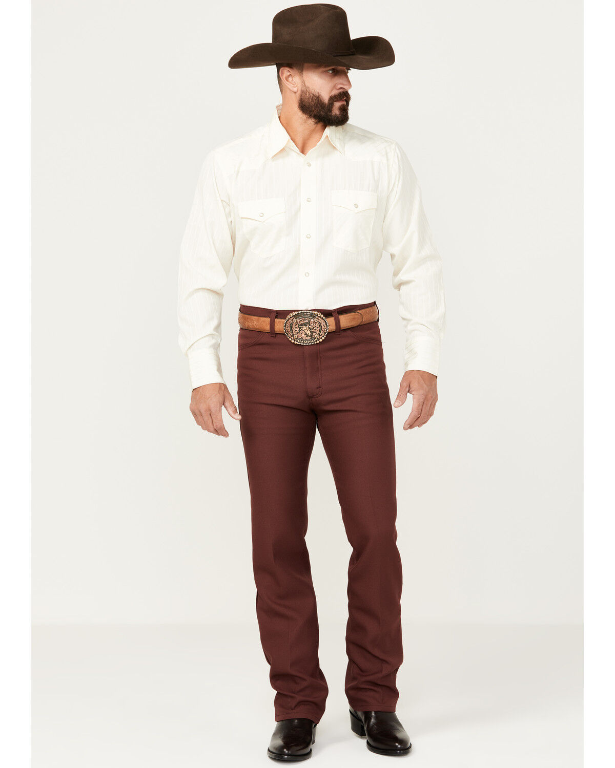 Image #1 - Wrangler Men's Wrancher Dress Jeans, Burgundy, hi-res
