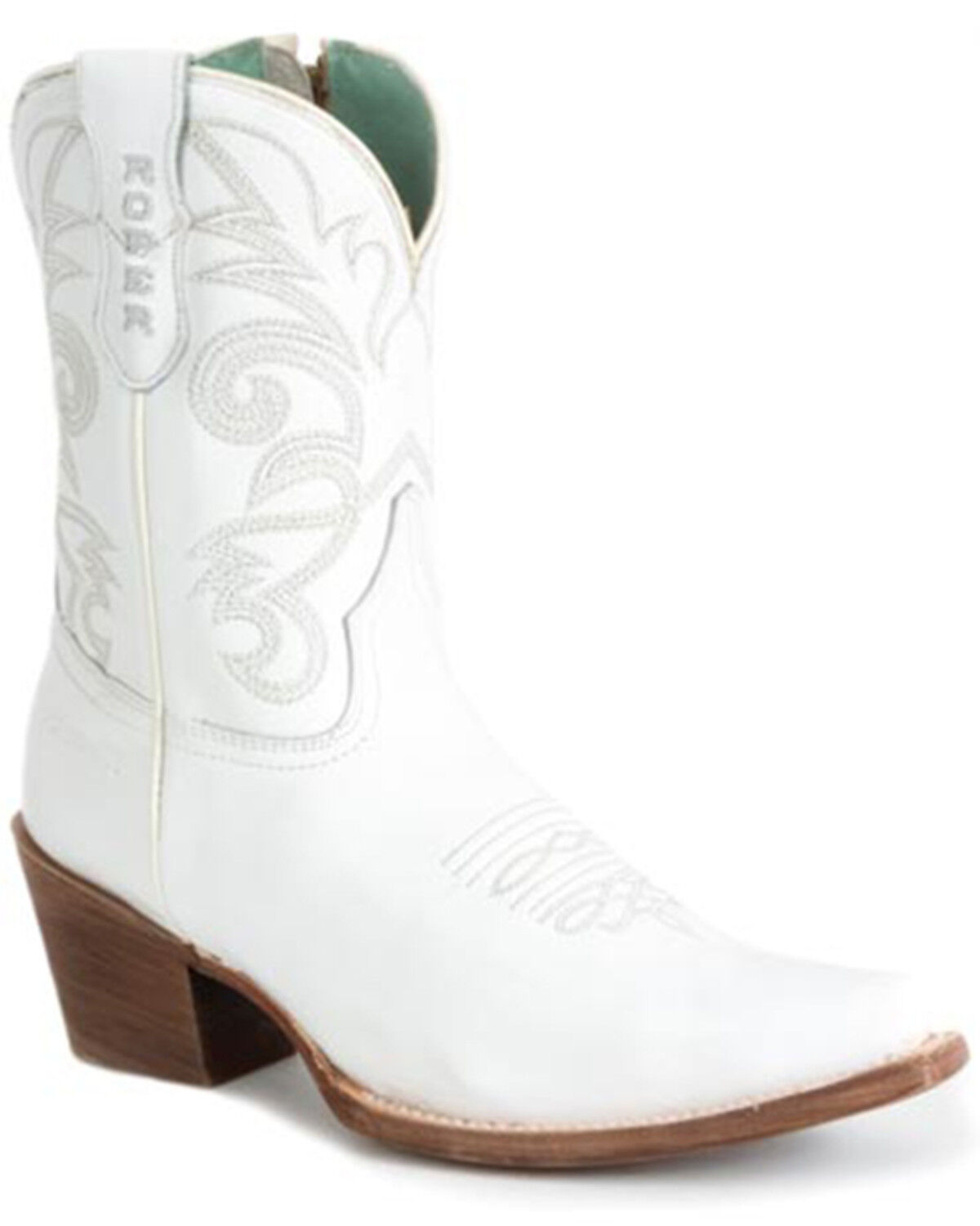 Image #1 - Roper Women's Snow Western Booties - Snip Toe, White, hi-res