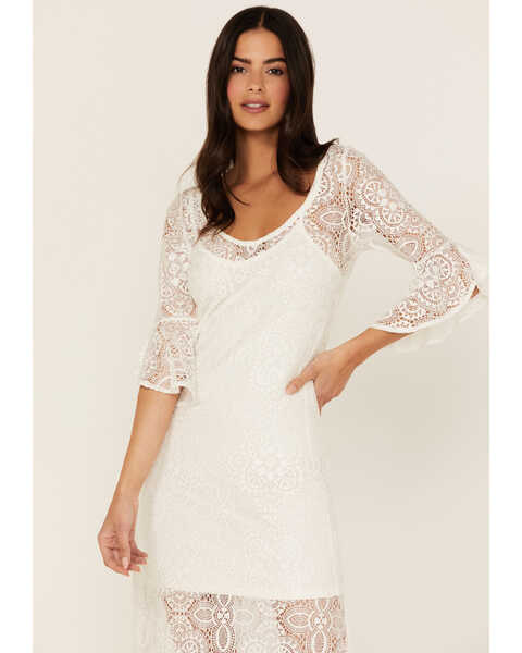 Image #3 - Idyllwind Women's Firefly Road Lace Maxi Dress, White, hi-res