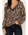 Image #3 - Idyllwind Women's Romance Floral Print Long Sleeve Top, Black, hi-res