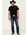 Cowboy Up Men's I Bleed Red White & Blue Short Sleeve Graphic T-Shirt , Black, hi-res