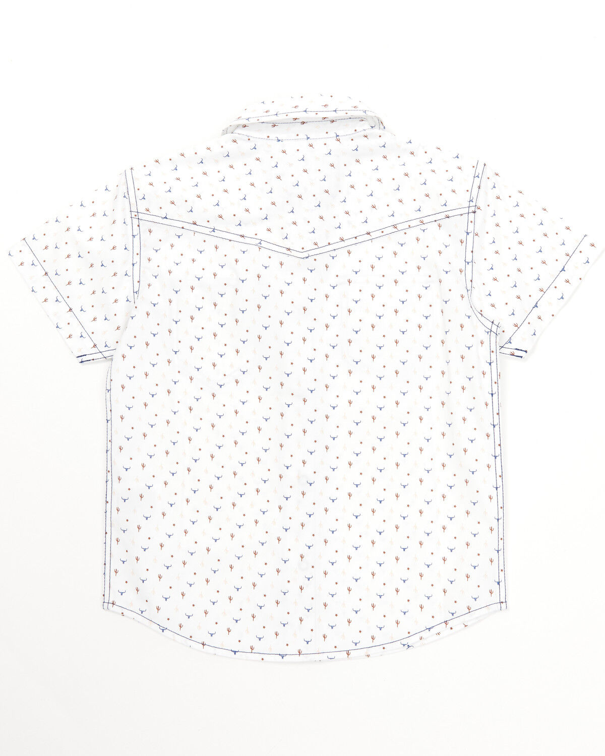 Image #3 - Cody James Toddler Boys' Bull Cactus Print Short Sleeve Snap Western Shirt, White, hi-res